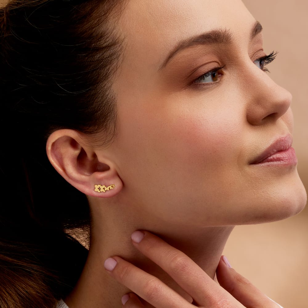 14kt Yellow Gold Butterfly Ear Climbers