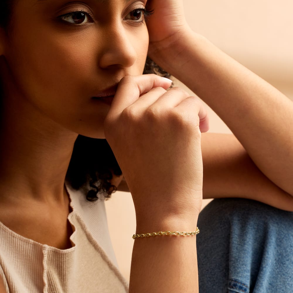 3.2mm 14kt Yellow Gold Cable-Chain Bracelet