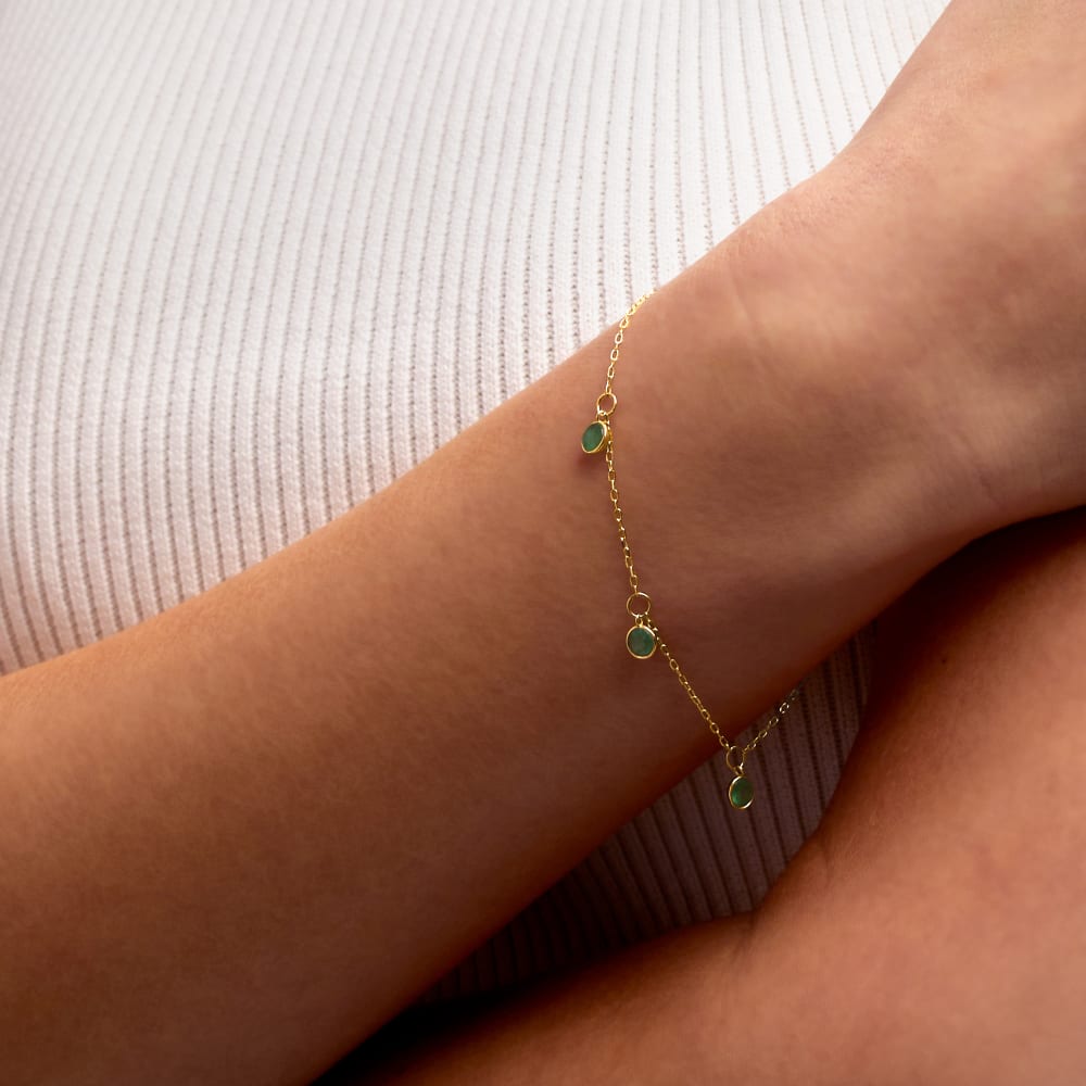 .60 ct. t.w. Bezel-Set Emerald Bracelet in 14kt Yellow Gold