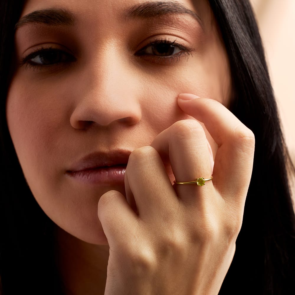 .20 Carat Peridot Ring in 14kt Yellow Gold