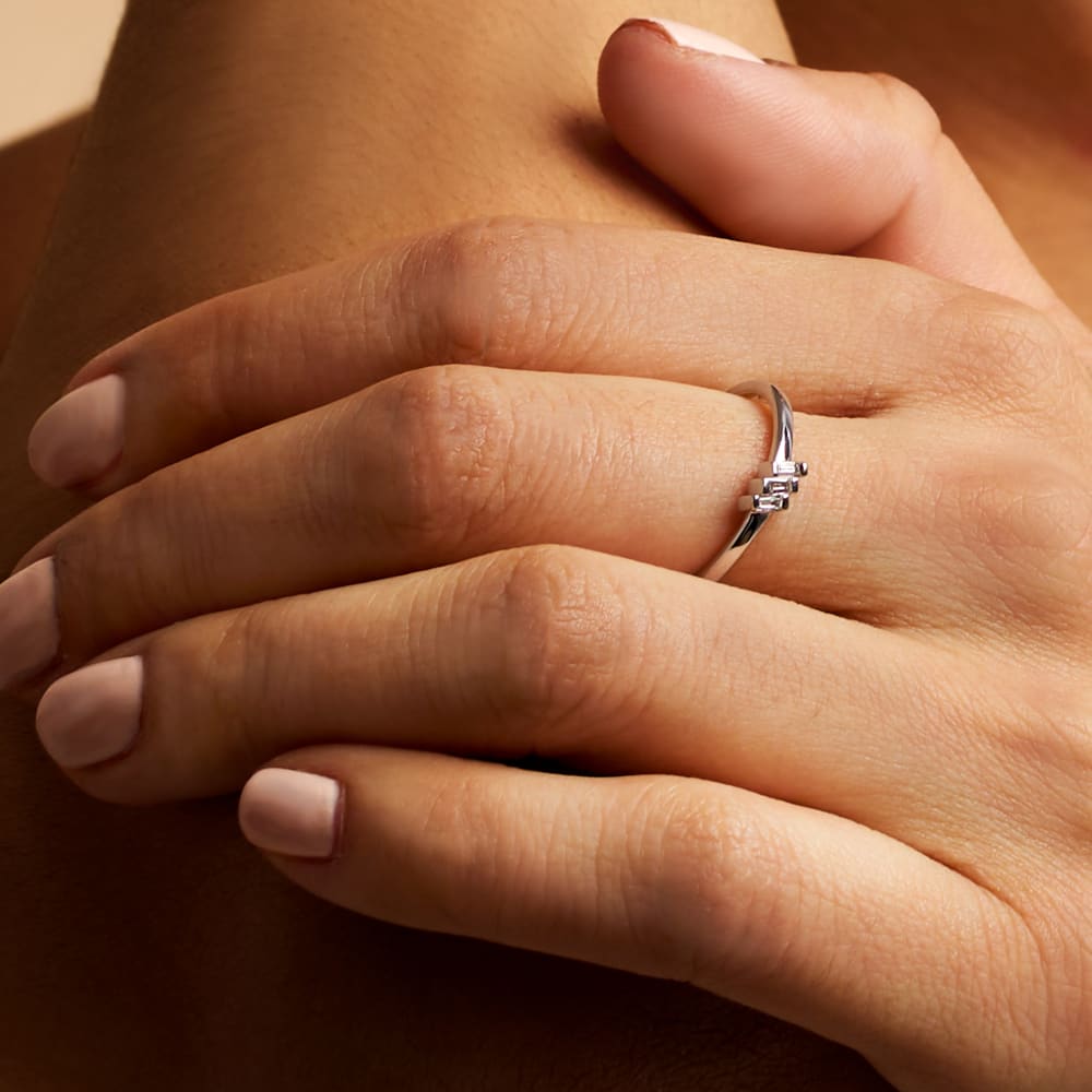 Diamond-Accented Ring in Sterling Silver