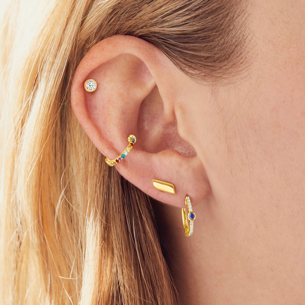 .20 ct. t.w. Bezel-Set Diamond Stud Earrings in 14kt Yellow Gold
