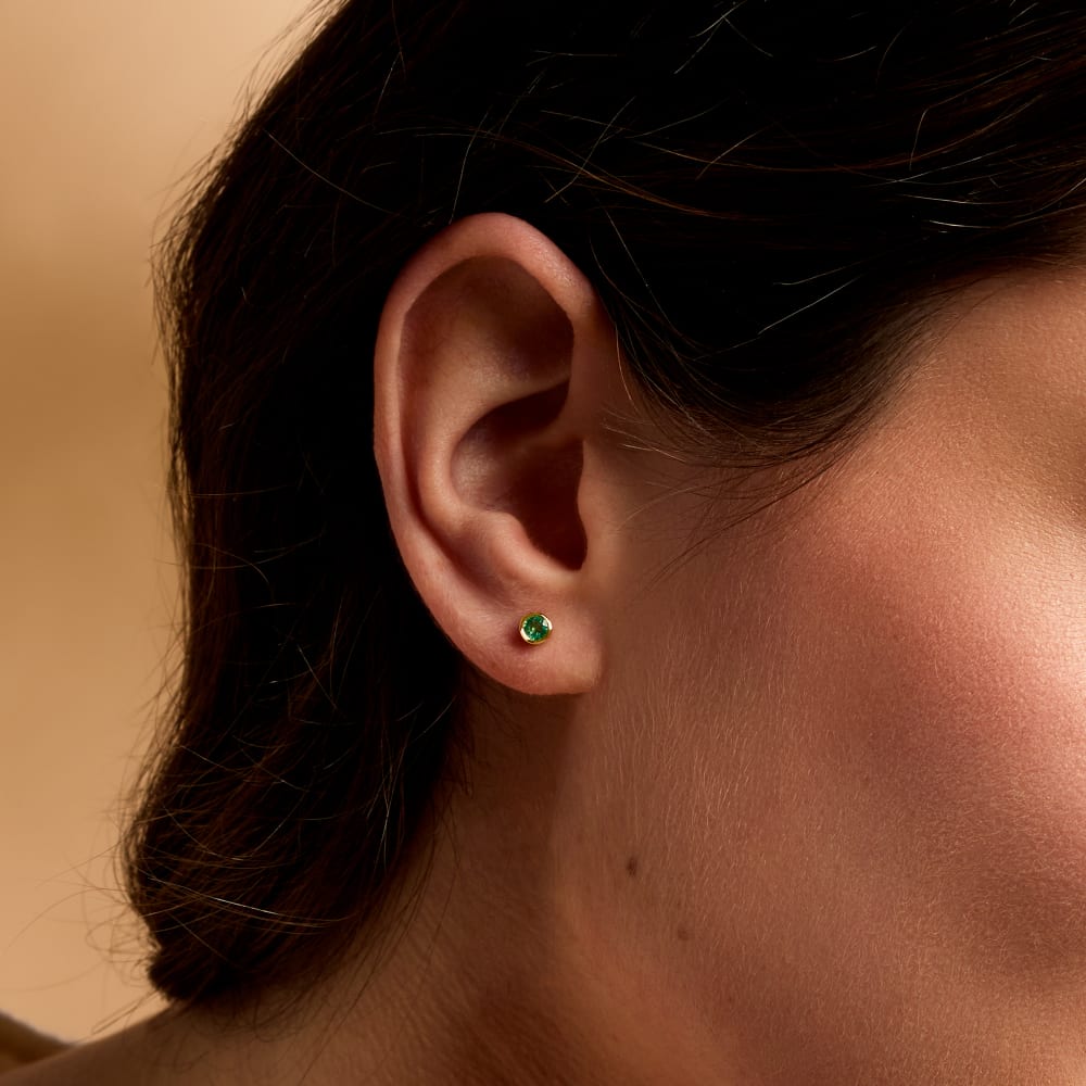 .20 ct. t.w. Emerald Stud Earrings in 14kt Yellow Gold