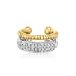 .10 ct. t.w. Diamond Single Ear Cuff in Sterling Silver and 14kt Yellow Gold