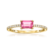 .40 ct. t.w. Pink and White Topaz Ring in 14kt Yellow Gold
