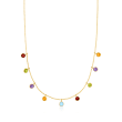 2.70 ct. t.w. Multi-Gemstone Station Necklace in 14kt Yellow Gold
