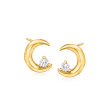 .10 ct. t.w. Diamond Moon Earrings in 14kt Yellow Gold