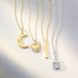 .10 ct. t.w. Diamond Moon Pendant Necklace in 14kt Yellow Gold
