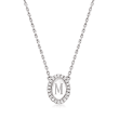 .10 ct. t.w. Diamond Personalized Oval Necklace in Sterling Silver
