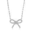 .10 ct. t.w. Diamond Bow Necklace in Sterling Silver