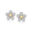 .15 ct. t.w. Diamond Flower Earrings in 14kt Yellow Gold