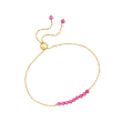 2.50 ct. t.w. Pink Tourmaline Bead Bolo Bracelet in 14kt Yellow Gold