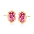 1.20 ct. t.w. Pink Topaz Stud Earrings in 14kt Yellow Gold