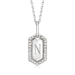 .10 ct. t.w. Diamond Personalized Tag Pendant Necklace in Sterling Silver
