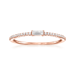 .15 ct. t.w. Baguette and Round Diamond Ring in 14kt Rose Gold