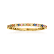 .38 ct. t.w. Multicolored Sapphire Eternity Band in 14kt Yellow Gold