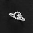 .10 ct. t.w. Diamond Moon and Star Ring in Sterling Silver