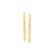 14kt Yellow Gold Linear Bar Huggie Hoop Drop Earrings
