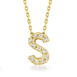 Diamond-Accented Initial Necklace in 14kt Yellow Gold