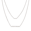 Diamond-Accented Double-Bar Layered Necklace in Sterling Silver