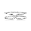 .10 ct. t.w. Diamond Two-Row Open-Space Ring in Sterling Silver
