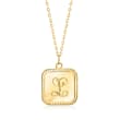 Italian 14kt Yellow Gold Personalized Square Tag Necklace 16-inch