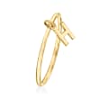 14kt Yellow Gold &quot;H&quot; Initial Charm Ring