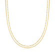 14kt Yellow Gold Mirror-Link and Lumachina-Chain Necklace
