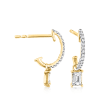 .12 ct. t.w. Diamond C-Hoop Drop Earrings in 14kt Yellow Gold