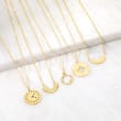 14kt Yellow Gold Circle Pendant Necklace with Diamond Accent
