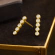 .15 ct. t.w. Bezel-Set Diamond Linear Earrings in 14kt Yellow Gold