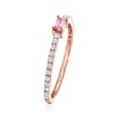.10 Carat Pink Sapphire and .20 ct. t.w. Diamond Ring in 14kt Rose Gold