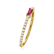 .10 Carat Ruby and .19 ct. t.w. Diamond Ring in 14kt Yellow Gold