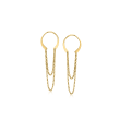 14kt Yellow Gold Arch and Draped Cable-Chain Drop Earrings