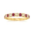 .30 ct. t.w. Ruby and .10 ct. t.w. Diamond Ring in 14kt Yellow Gold