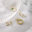 .10 ct. t.w. Emerald Huggie Hoop Earrings in 14kt Yellow Gold