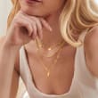 Italian 14kt Yellow Gold Heart Charm Paper Clip Link Necklace