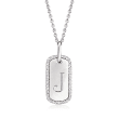 .15 ct. t.w. Diamond Personalized Dog Tag Pendant Necklace in Sterling Silver