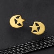 14kt Yellow Gold Star and Moon Earrings
