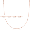 14kt Rose Gold Paper Clip Link Necklace