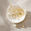 3mm Cultured Pearl Huggie Hoop Earrings in 14kt Gold