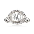 .10 ct. t.w. Diamond Personalized Oval Ring in Sterling Silver