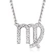 .10 ct. t.w. Diamond Zodiac Necklace in Sterling Silver 18-inch (Virgo)