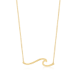 14kt Yellow Gold Wave Necklace