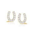 .10 ct. t.w. Diamond Horseshoe Earrings in 14kt Yellow Gold