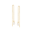 5-5.5mm Cultured Pearl Threader Earrings in 14kt Yellow Gold