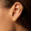14kt Yellow Gold Multi-Row Single Ear Cuff