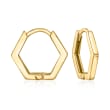 Sterling Silver and 14kt Yellow Gold Geometric  Convertible Hoop Drop Earrings