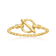 14kt Yellow Gold Twisted Rope Toggle Ring