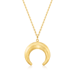 14kt Yellow Gold Crescent Moon Charm Necklace